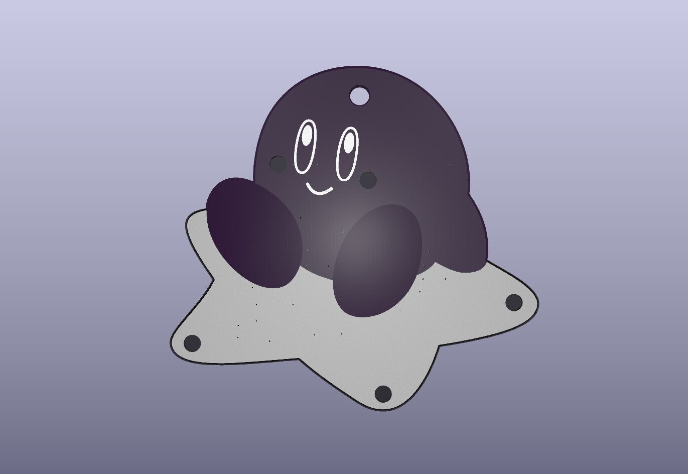 Kirby-shaped LED keychain PCB, front side