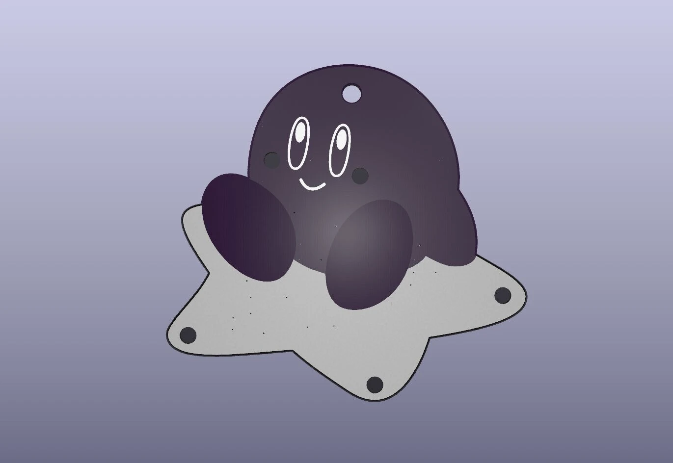 Kirby-shaped LED keychain PCB