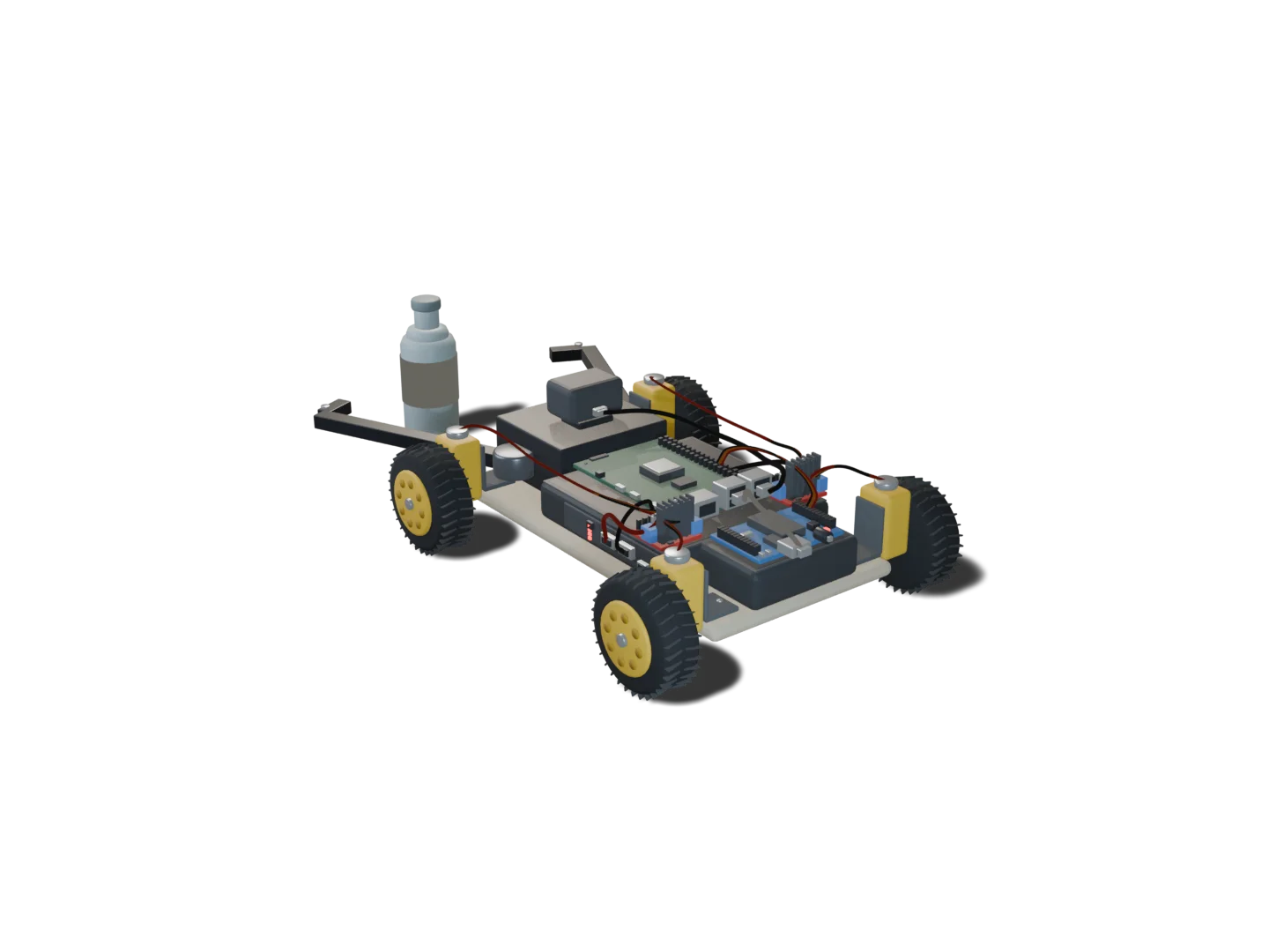 Photo-referenced reconstruction of the robot; collection motion is illustrative.