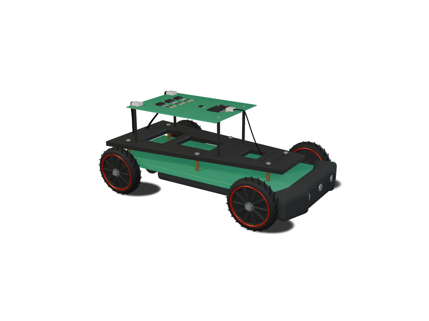 Photo-referenced reconstruction of the vehicle chassis; hidden details are simplified.